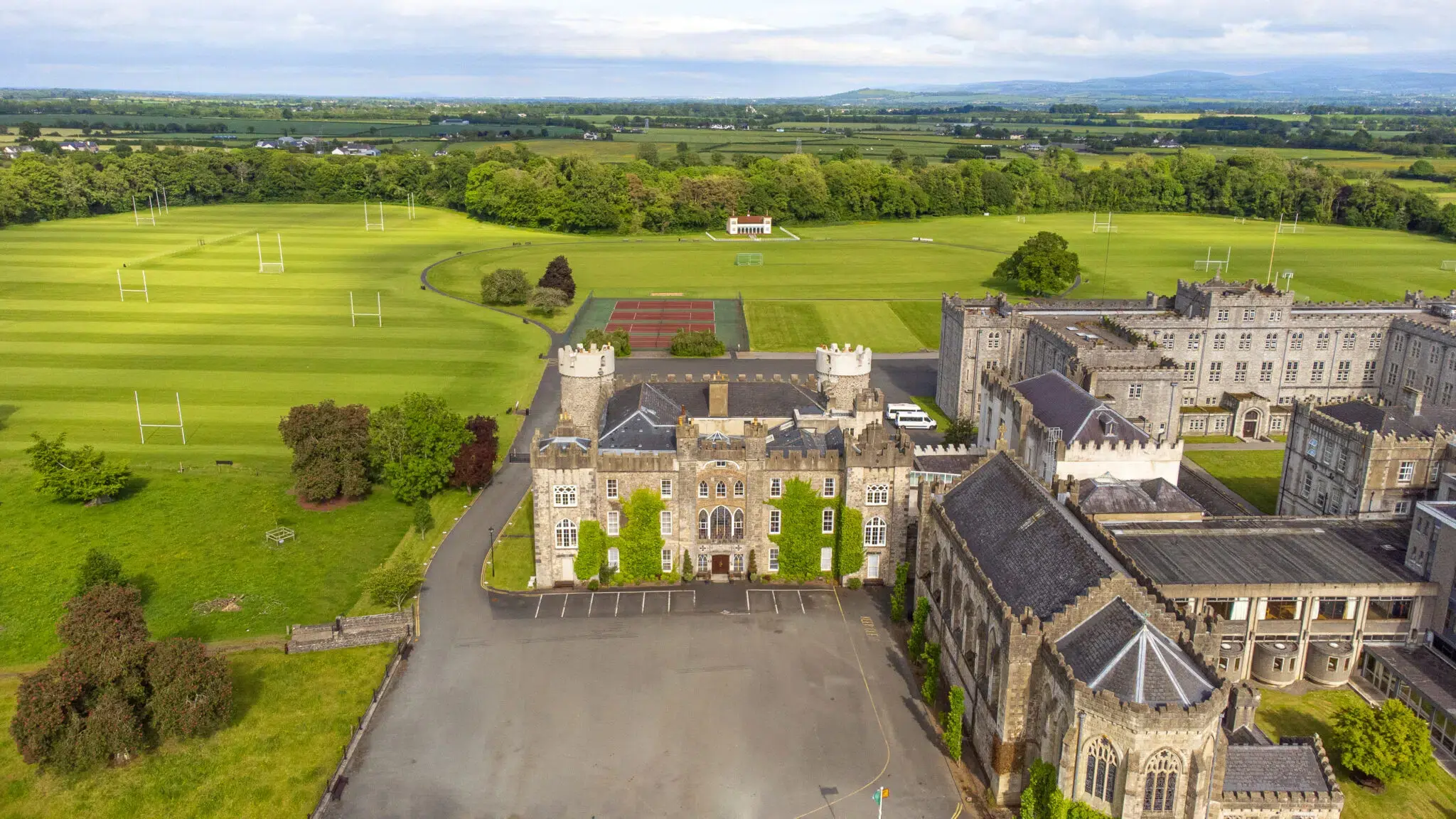 Bird's-eye view of the Clongowes Wood College campus in County Kildare