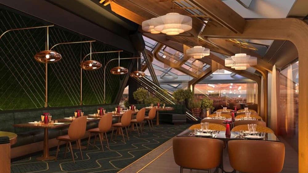 Dining room at DÍON Dublin rooftop restaurant